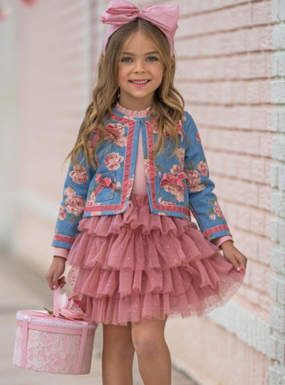Mia Belle Girls Blazer And Tutu Skirt Set | Girls Preppy Chic Sets