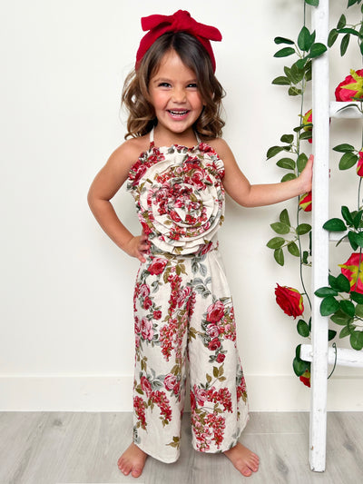 Mia Belle Girls Rose Top And Palazzo Pants Set | Girls Spring Outfits