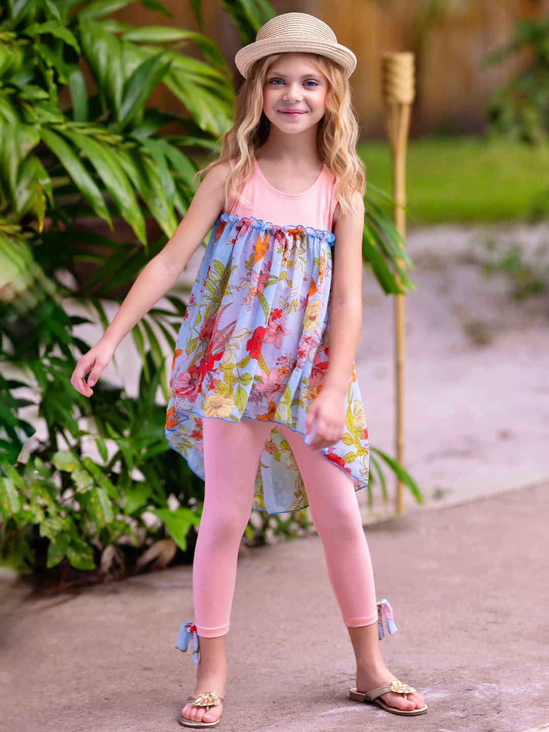 Coral Garden Hi-Lo Tunic and Legging Set