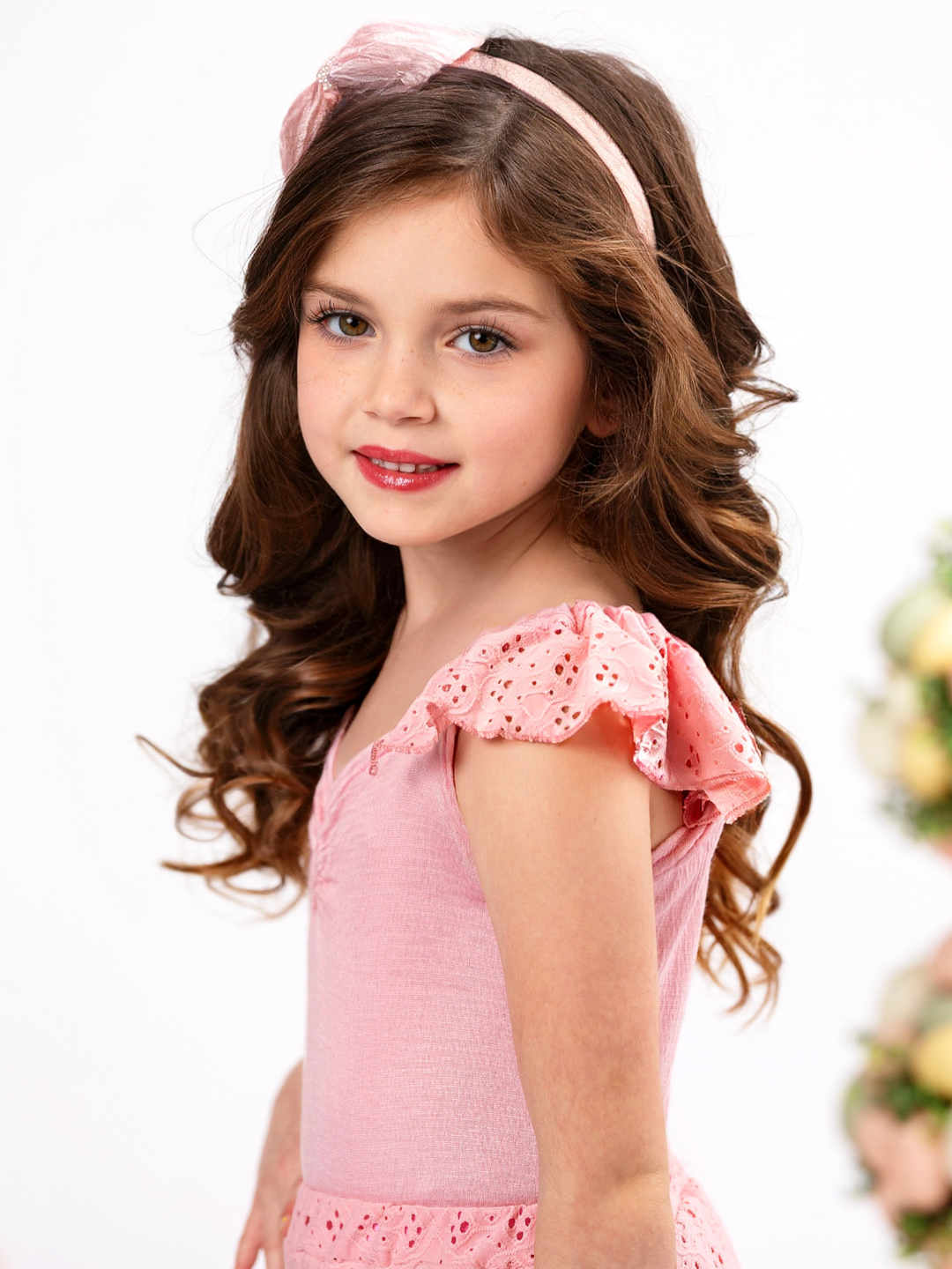 Coral Bloom Eyelet Easter Short Set