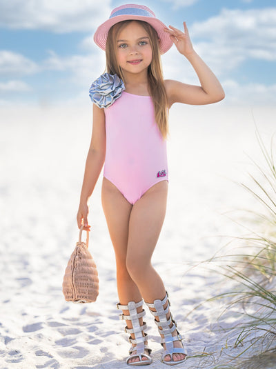L.O.L. SURPRISE! Kitty Queen One Shoulder Swimsuit | Mia Belle Girls