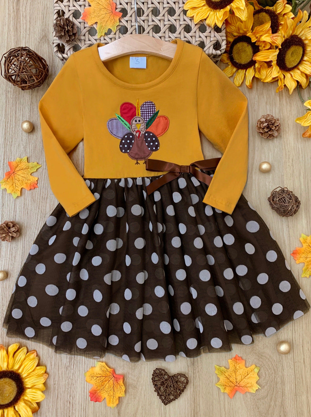 Thankful Turkey Polka Dot Tutu Dress - Mia Belle Girls