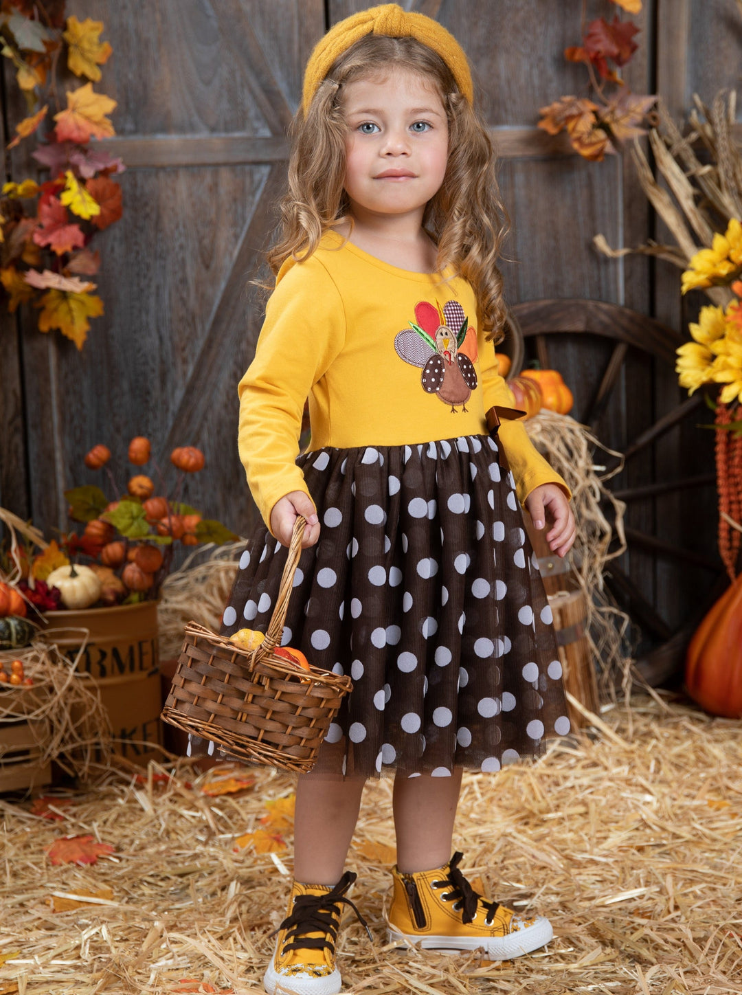 Thankful Turkey Polka Dot Tutu Dress - Mia Belle Girls