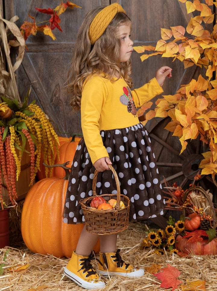 Thankful Turkey Polka Dot Tutu Dress - Mia Belle Girls