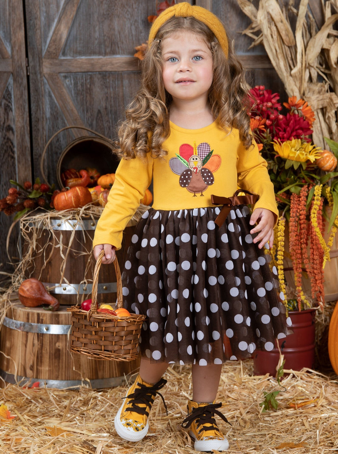 Thankful Turkey Polka Dot Tutu Dress - Mia Belle Girls