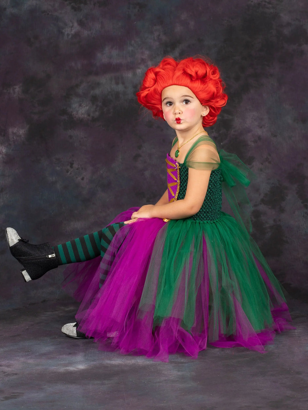 Girls Winifred Sanderson Witch Tutu Costume Dress Purple / 14Y Girls Winifred Sanderson Witch Tutu Costume Dress Purple / 14Y