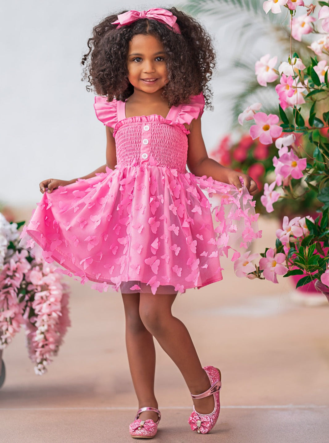 Butterfly Kisses Pink Smocked Dress Butterfly Kisses Pink Smocked Dress