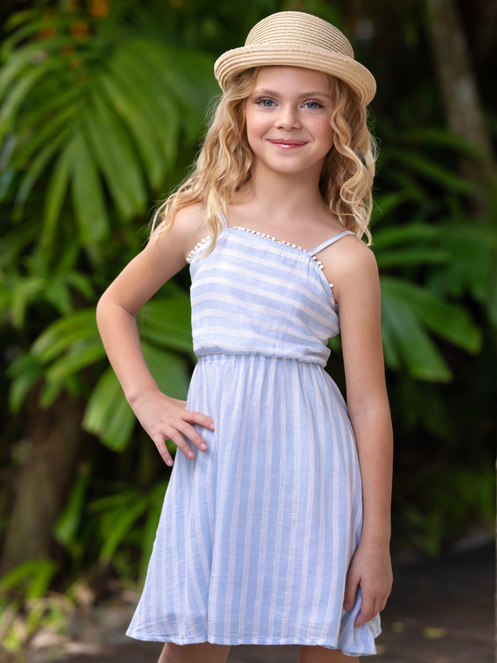 Coastal Blue Stripe Cotton Sundress