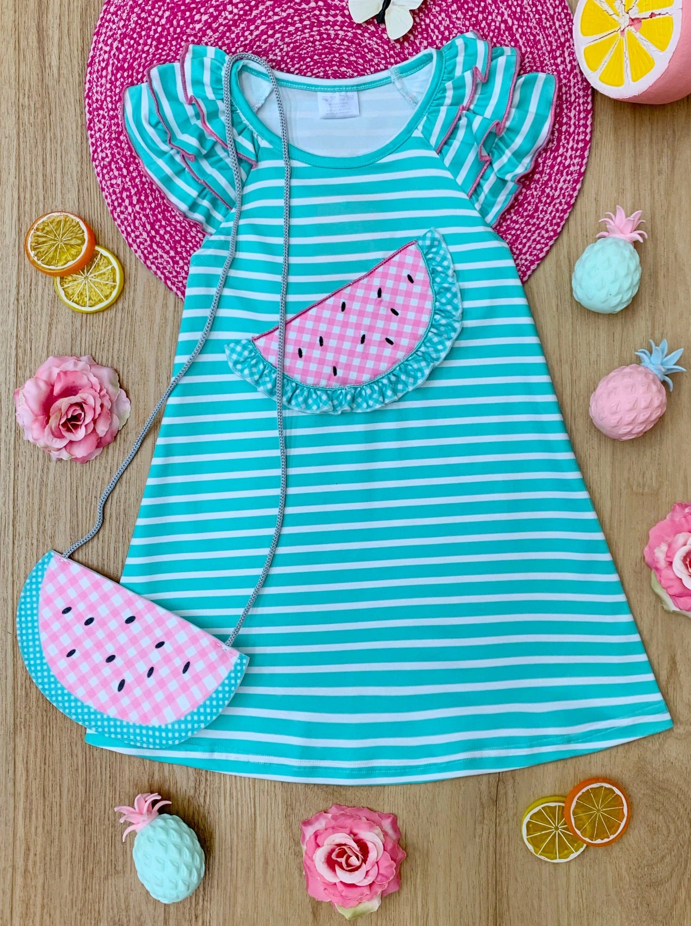Mia Belle Girls Watermelon Dress And Purse Girls Spring Outfits
