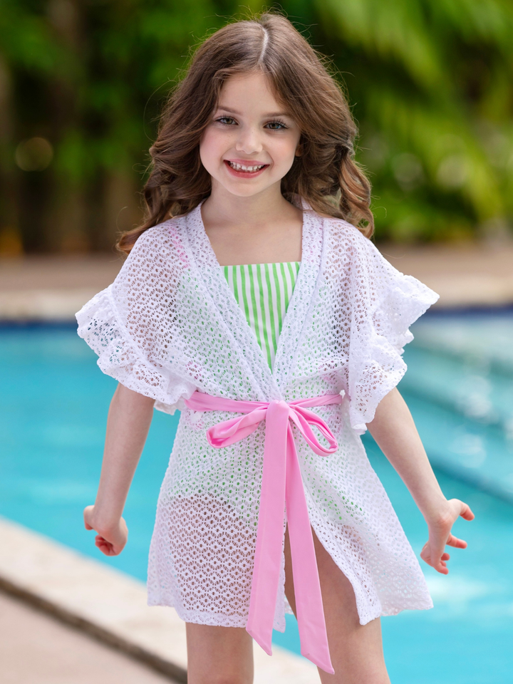 Lime Breeze Cutout Stripe One-Piece Swimsuit