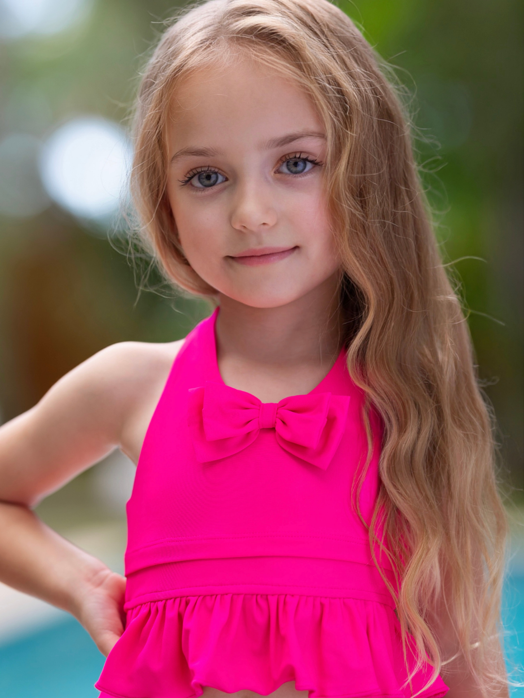 Boats and Bows Ruffle Skirt Two Piece Swimsuit