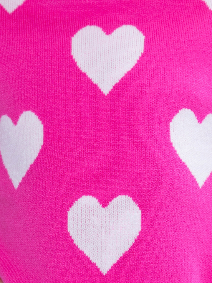 Warms My Heart Hot Pink Turtleneck Sweater Dress