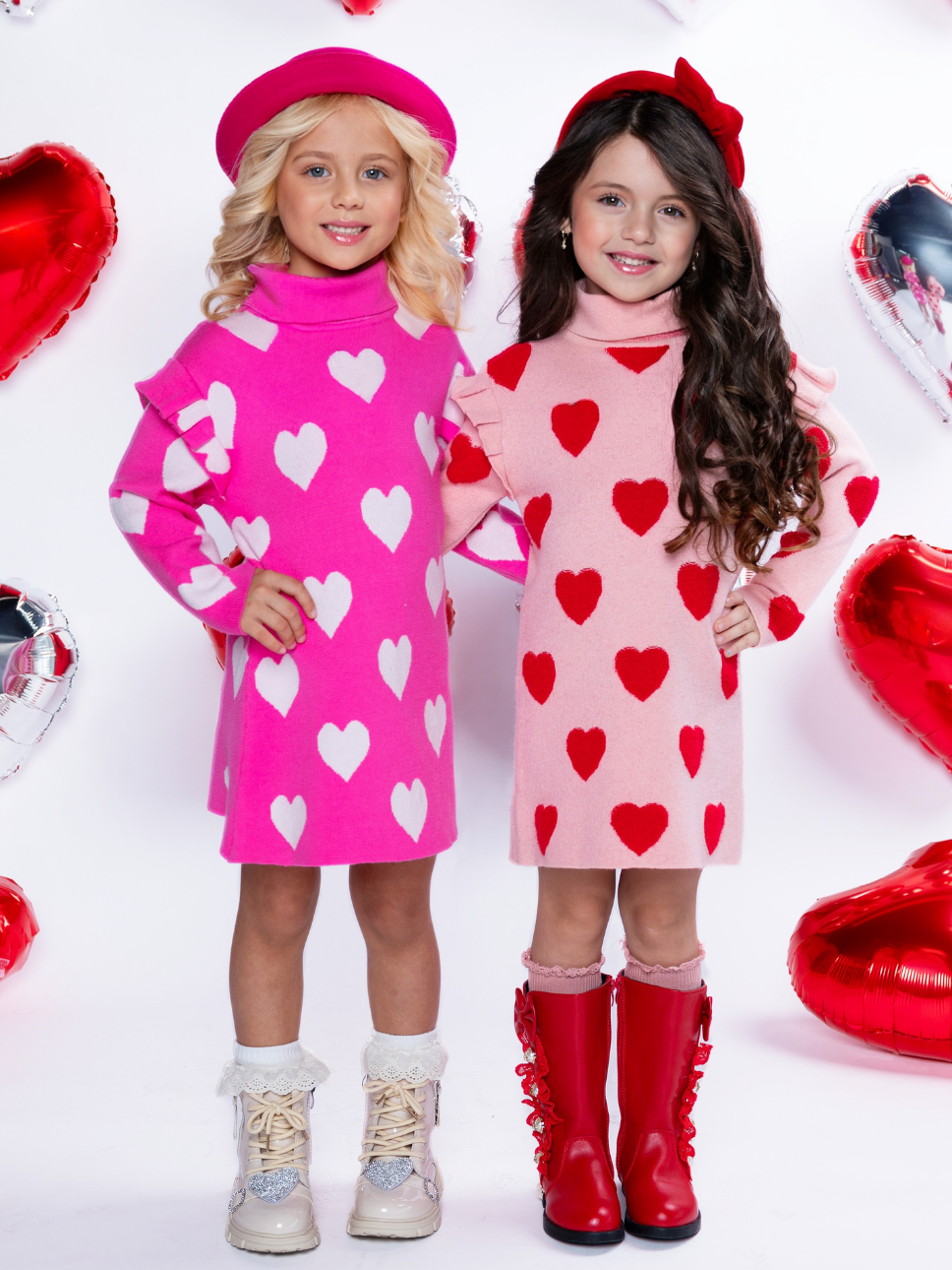 Warms My Heart Pink Turtleneck Sweater Dress