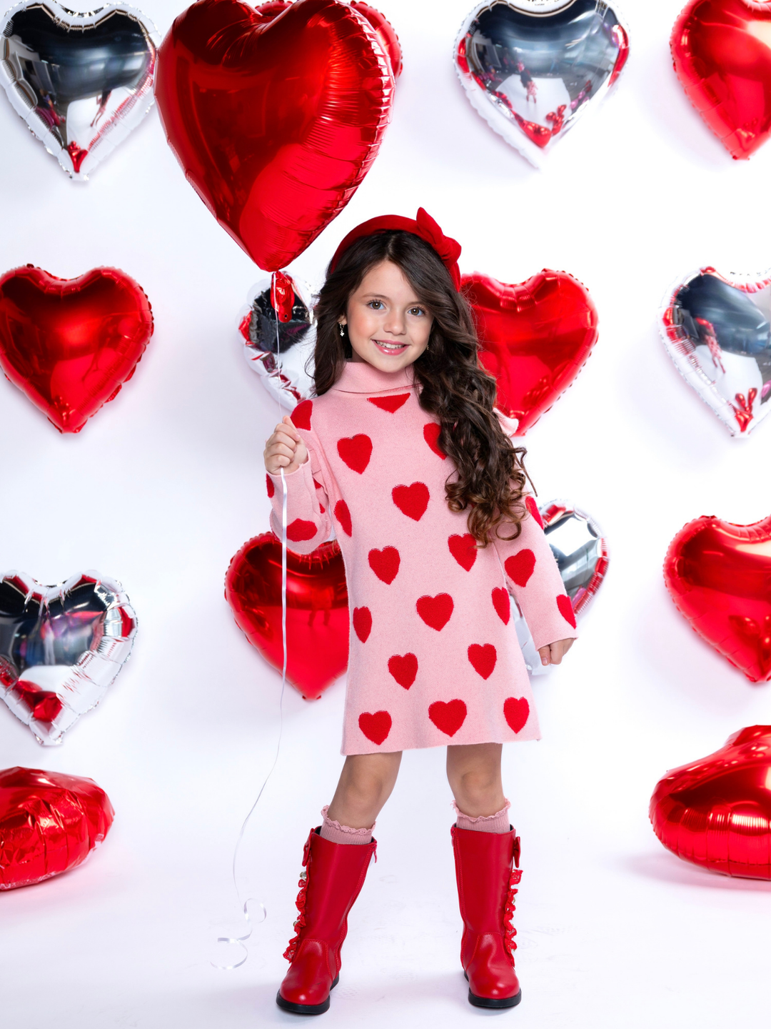 Warms My Heart Pink Turtleneck Sweater Dress