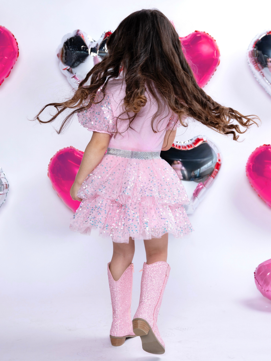 Sweet Shine Pink Top & Sequin Skirt Valentine’s Day Outfit