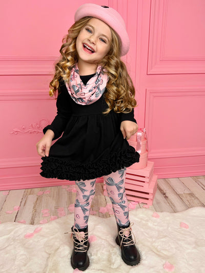 Mia Belle Girls Tunic, Scarf & Legging Set | Girls Valentine's Outfits