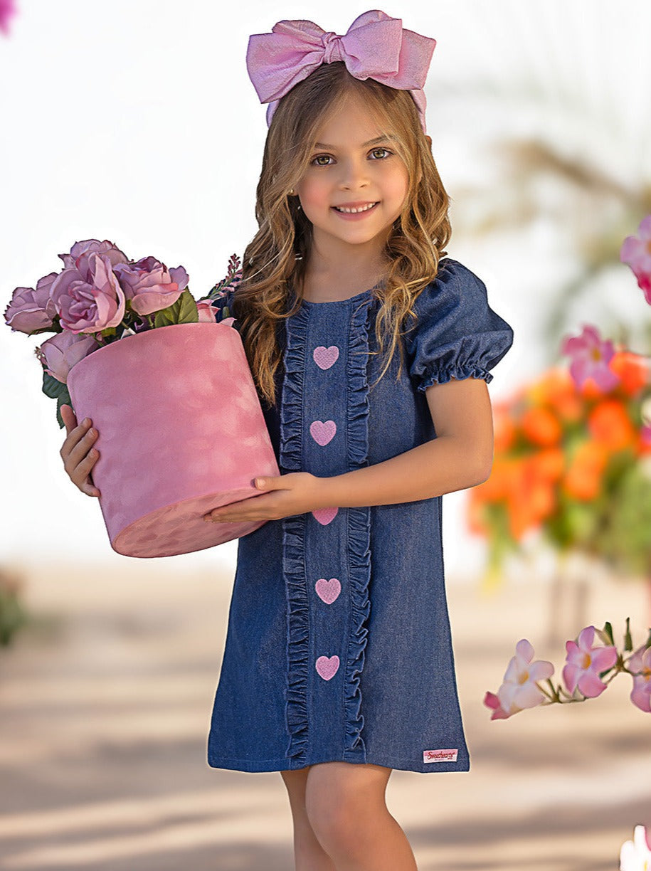 Sweethearts x Mia Belle Girls Denim Dress & Purse Set Sweethearts x Mia Belle Girls Denim Dress & Purse Set