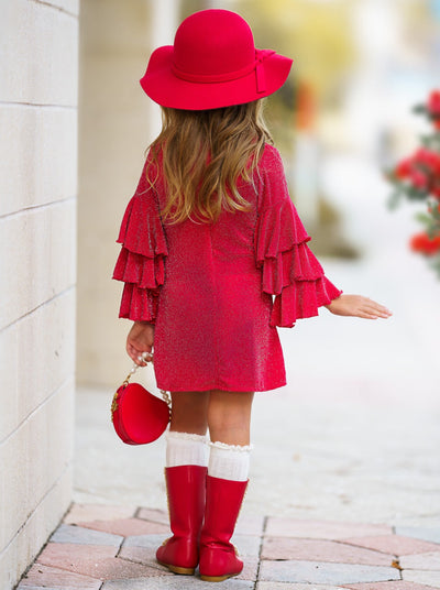 Mia Belle Girls Tiered Sleeve Dress | Girls Fall Outfits
