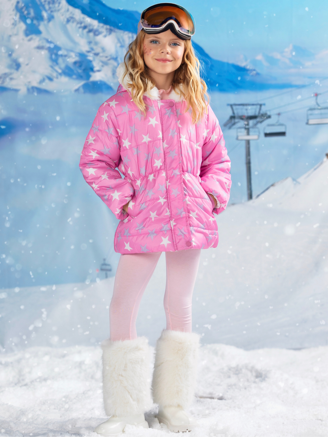 Starburst Chill Faux Fur Puffer Coat
