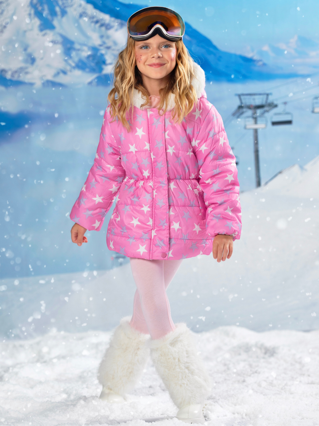 Starburst Chill Faux Fur Puffer Coat