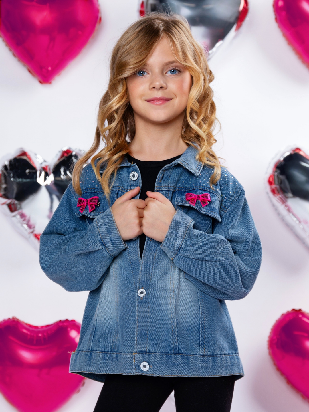 Ellaria Sequin Bow Denim Jacket