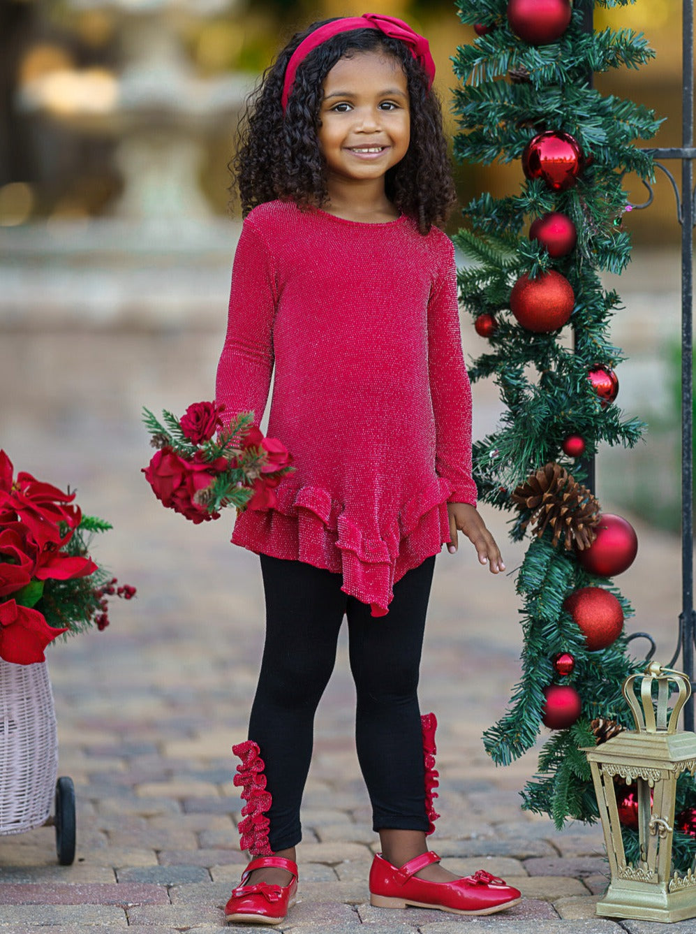 Mia Belle Girls Ruffle Top & Legging Set Girls Winter Outfits