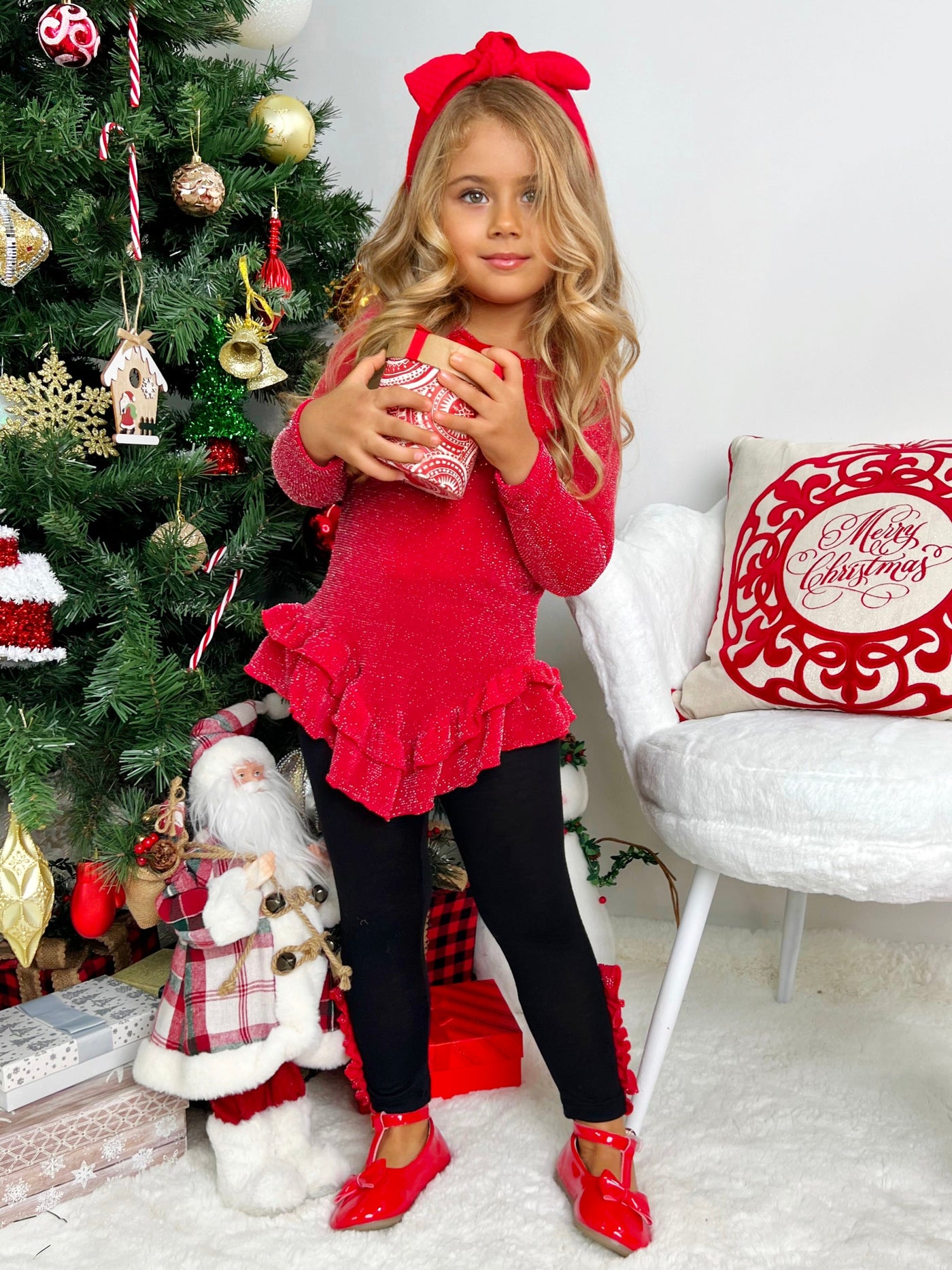 Mia Belle Girls Ruffle Top & Legging Set Girls Winter Outfits