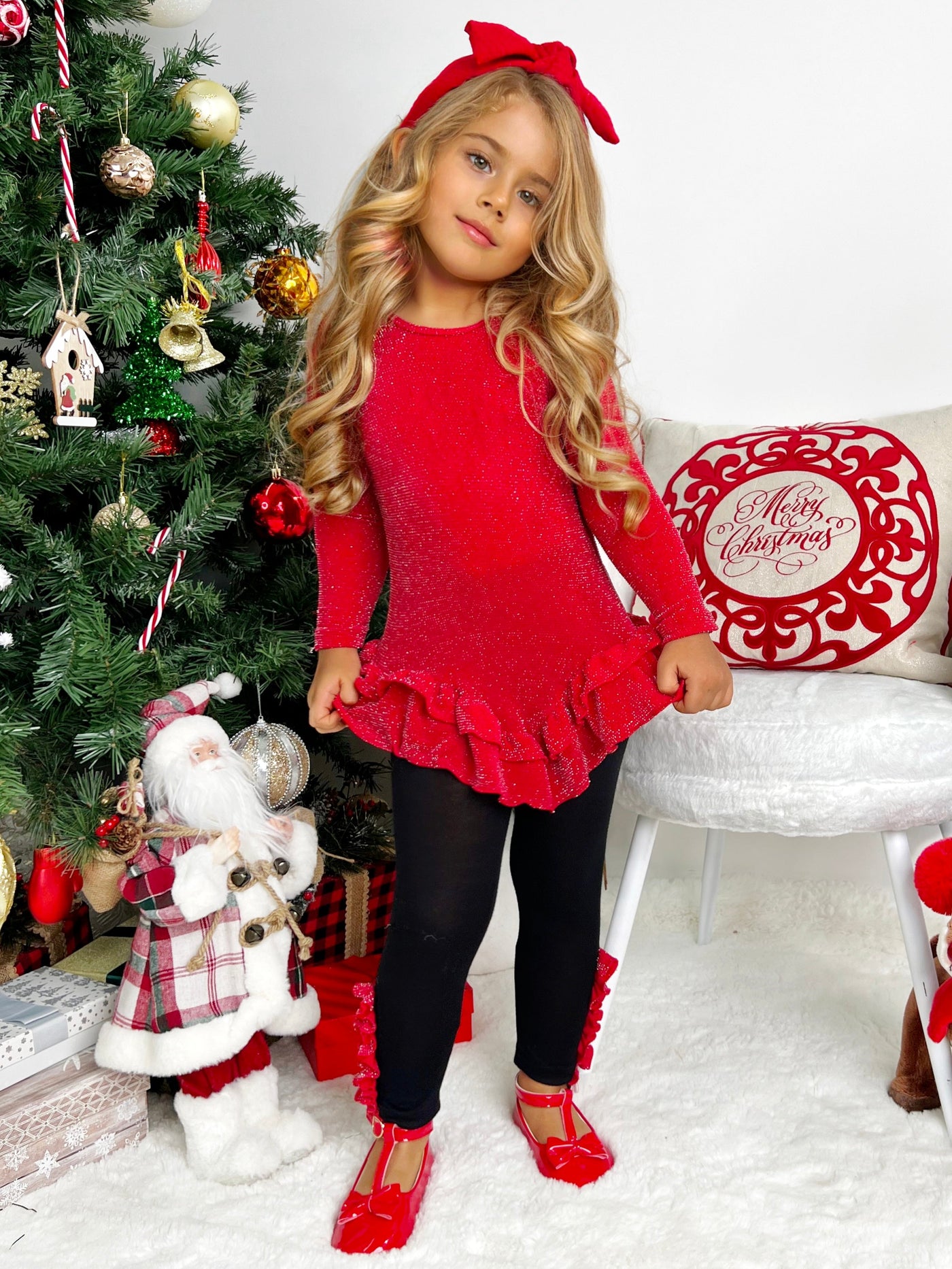 Mia Belle Girls Ruffle Top & Legging Set Girls Winter Outfits