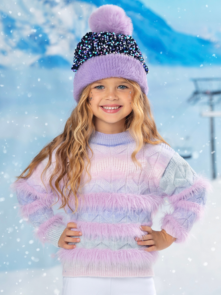 Frosted Whimsy Fuzzy Knit Sweater