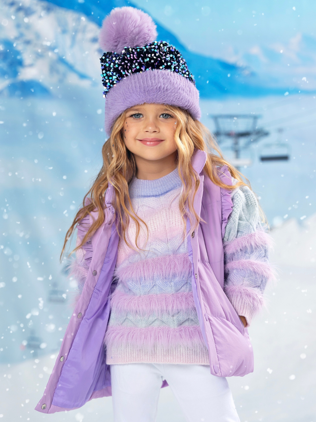 Frosted Whimsy Fuzzy Knit Sweater