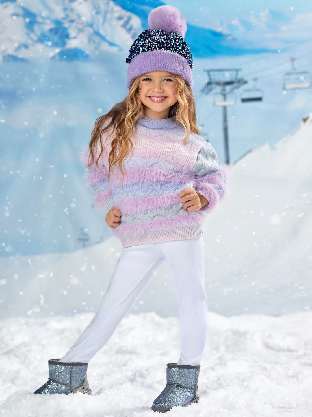 Frosted Whimsy Fuzzy Knit Sweater