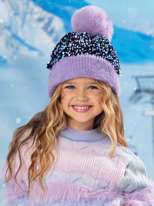 Twilight Twinkle Sequin Pom Beanie