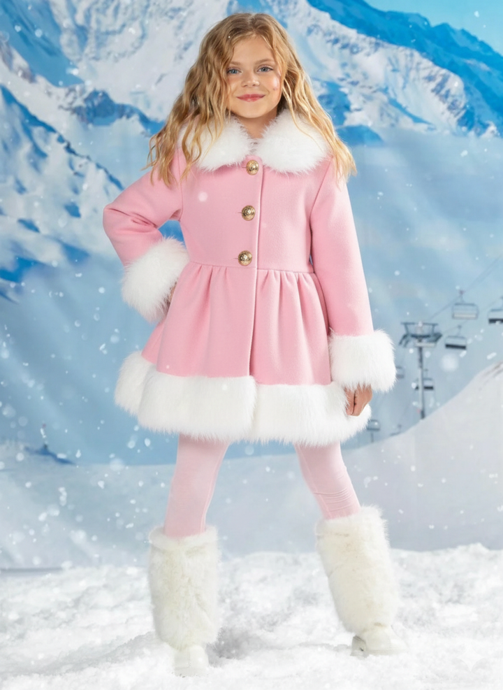 Touch of Pink Faux Fur Duchess Coat