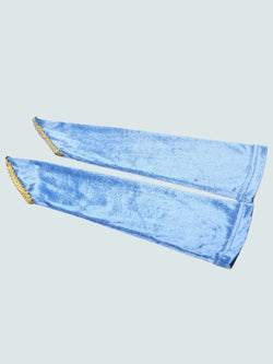 Girls Glass Slipper Princess Blue Velvet Arm Sleeves