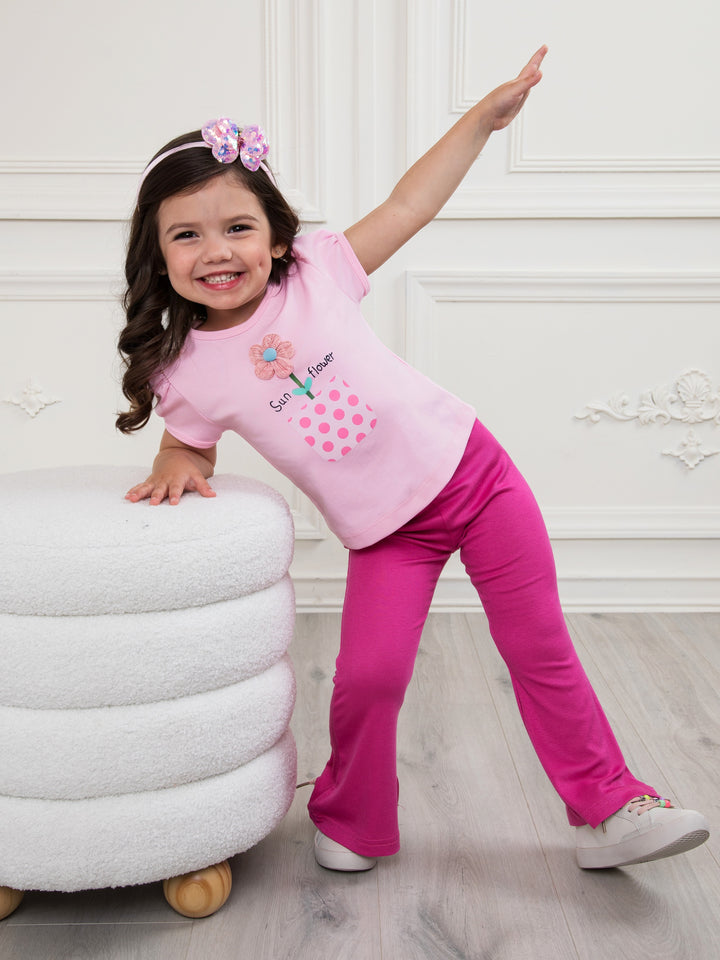 Floral Pop Luxe Cotton Embroidered Slim Fit Top