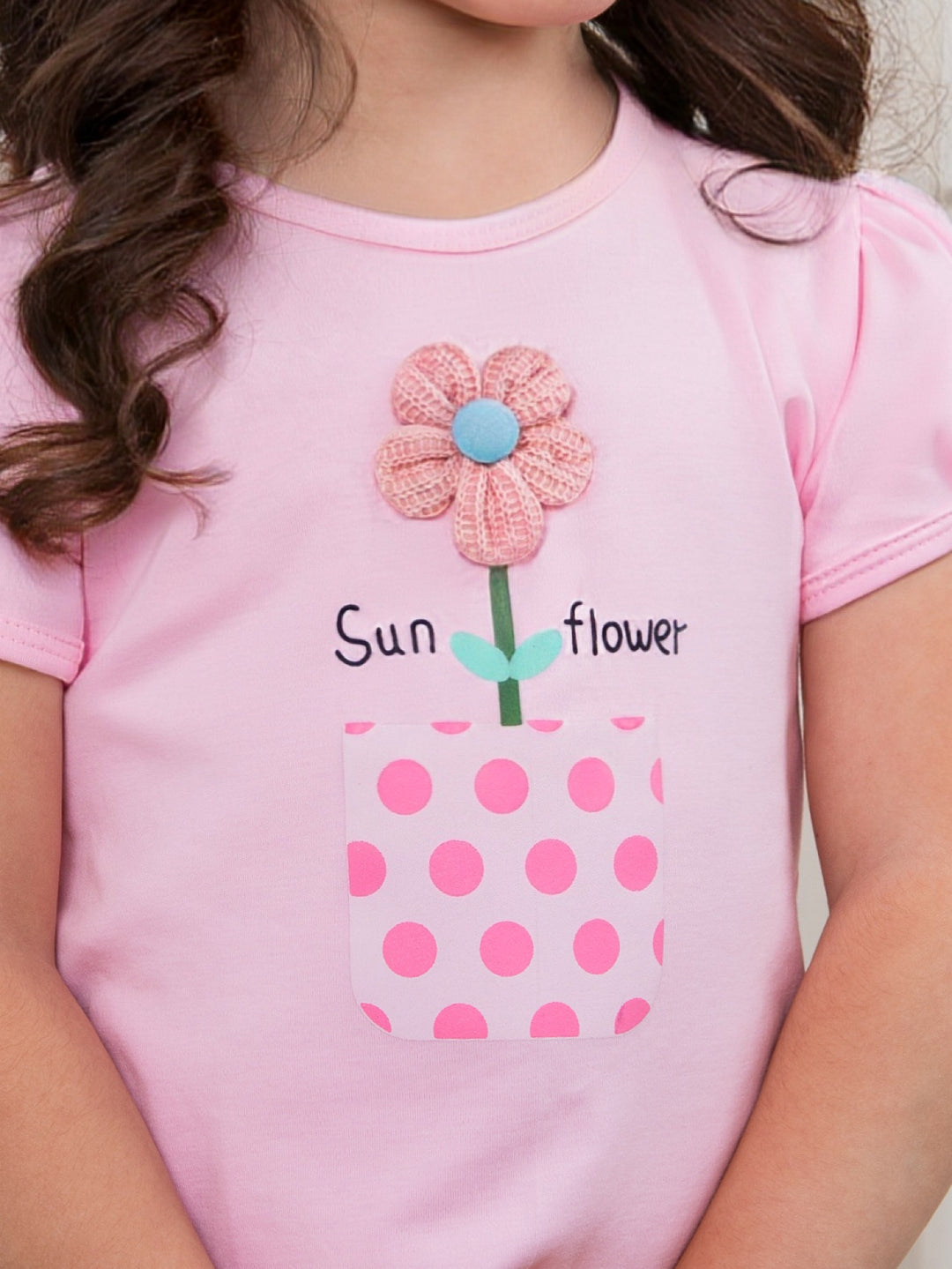 Floral Pop Luxe Cotton Embroidered Slim Fit Top