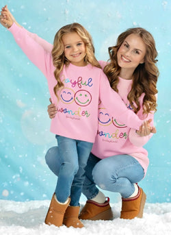 SmileyWorld Mommy and Me Joyful Wonder Crewneck Sweatshirt