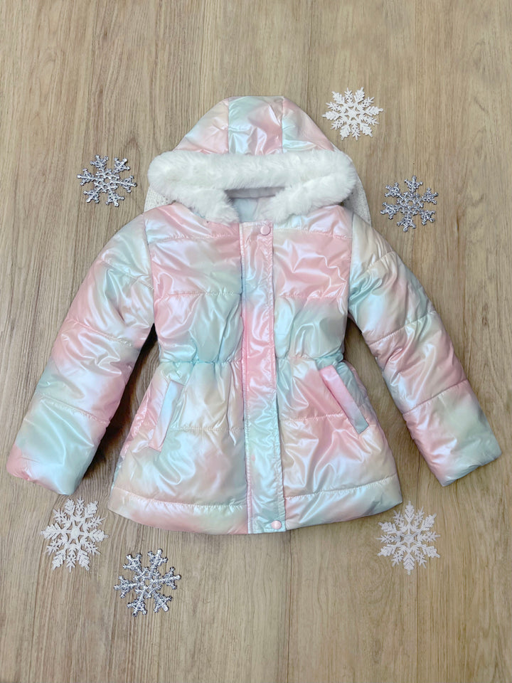 Iridescent Daydream Hooded Puffer Jacket