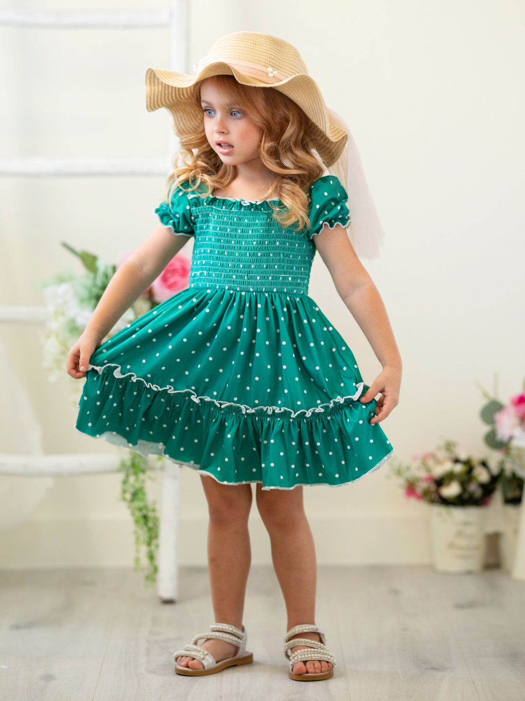 Mia Belle Girls | Polka Dot Smocked Dress | Girls Spring Dresses Mia Belle Girls | Polka Dot Smocked Dress | Girls Spring Dresses