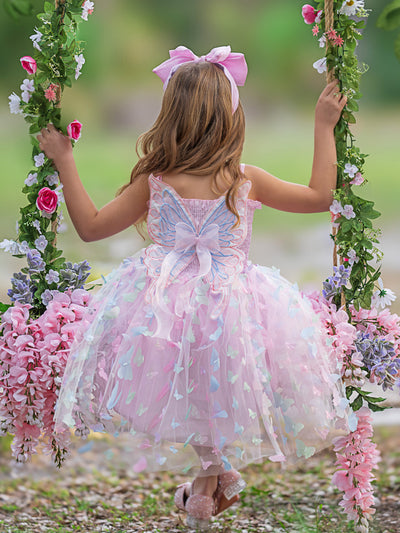 Girls Summer Dresses | Butterfly Wing Smocked Dress | Mia Belle Girls
