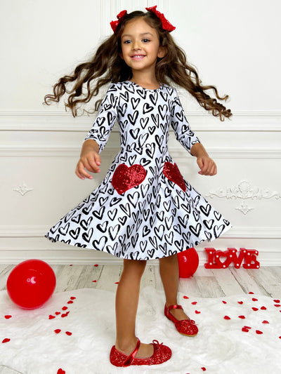 Mia Belle Girls Heart Dress | Girls Valentine's Dresses