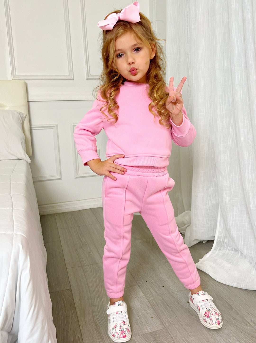 Toddler Clothing Sale | Bold Shoulder Sweatshirt & Jogger Pants Set