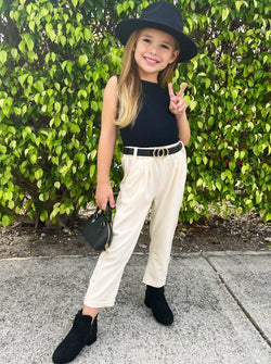 Style and Sass Belted Pants Set