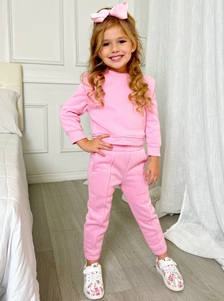 Toddler Clothing Sale | Bold Shoulder Sweatshirt & Jogger Pants Set