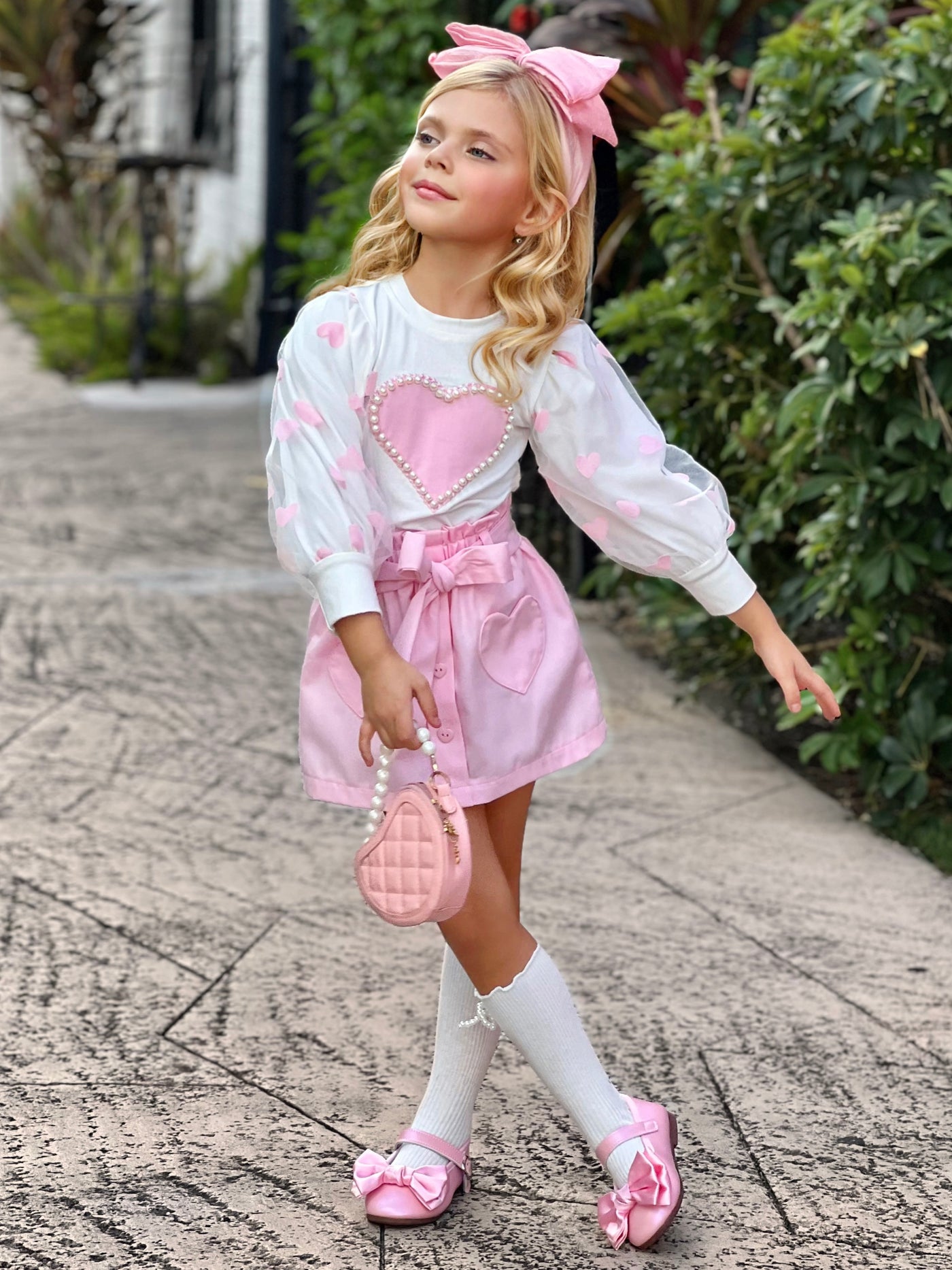 Cherished Cutie Tulle Sleeve Top & Skirt Set | Mia Belle Girls
