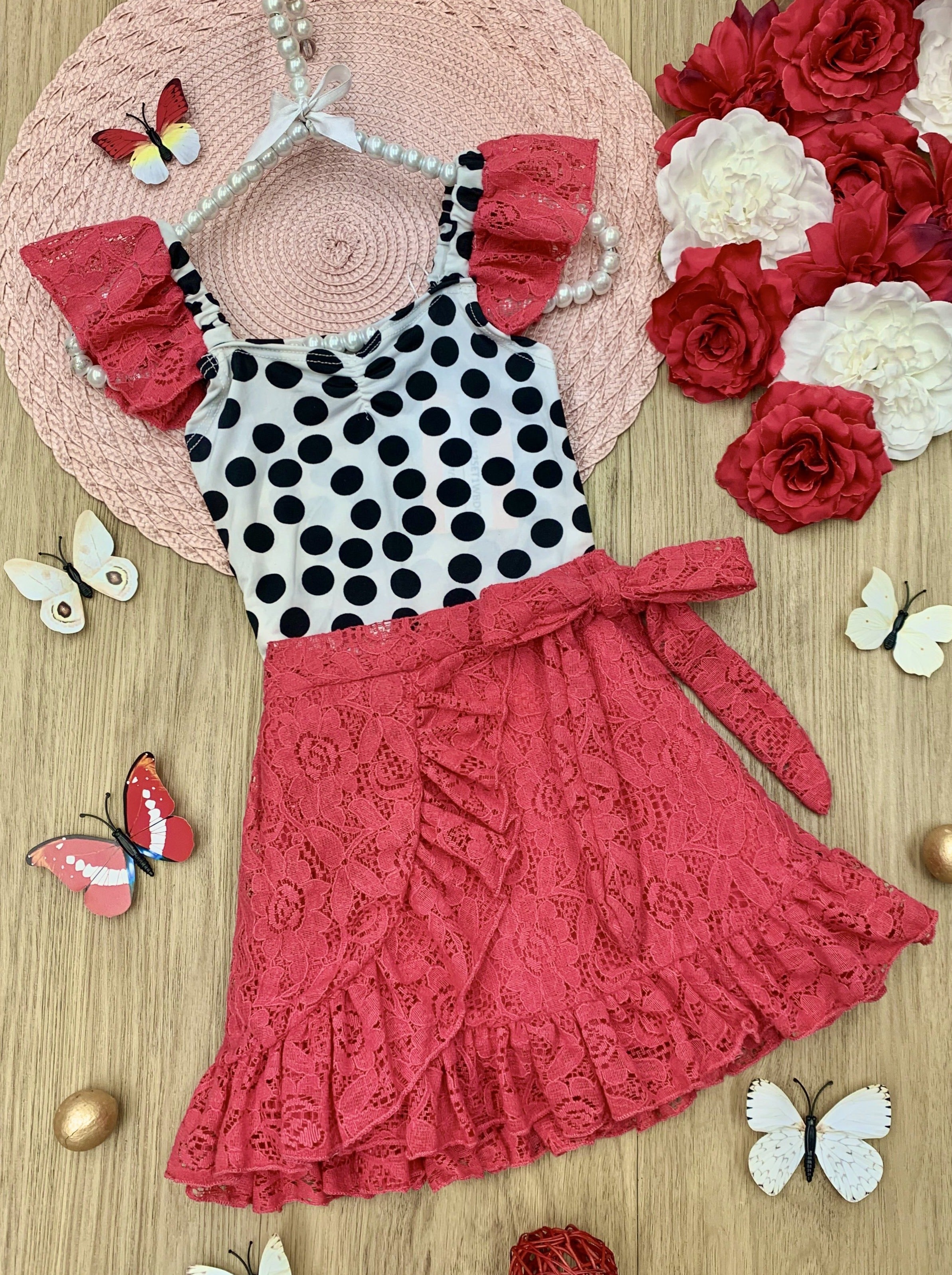 Kids Spring Clothes | Little Girls Ruched Top & Ruffled Wrap Skirt Set ...