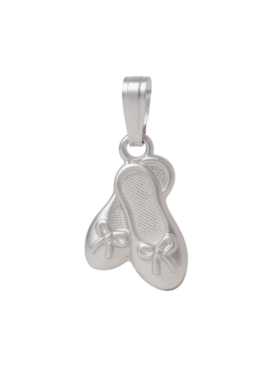 Sterling Silver Ballet Slippers Pendant Necklace