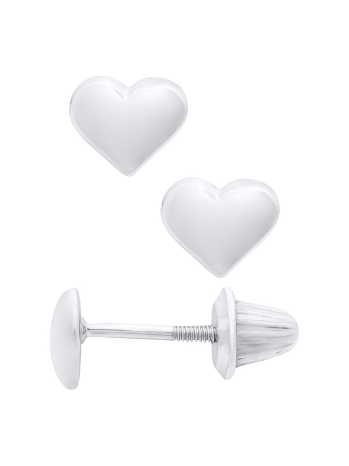 Sterling Silver Classic Heart Stud Earrings