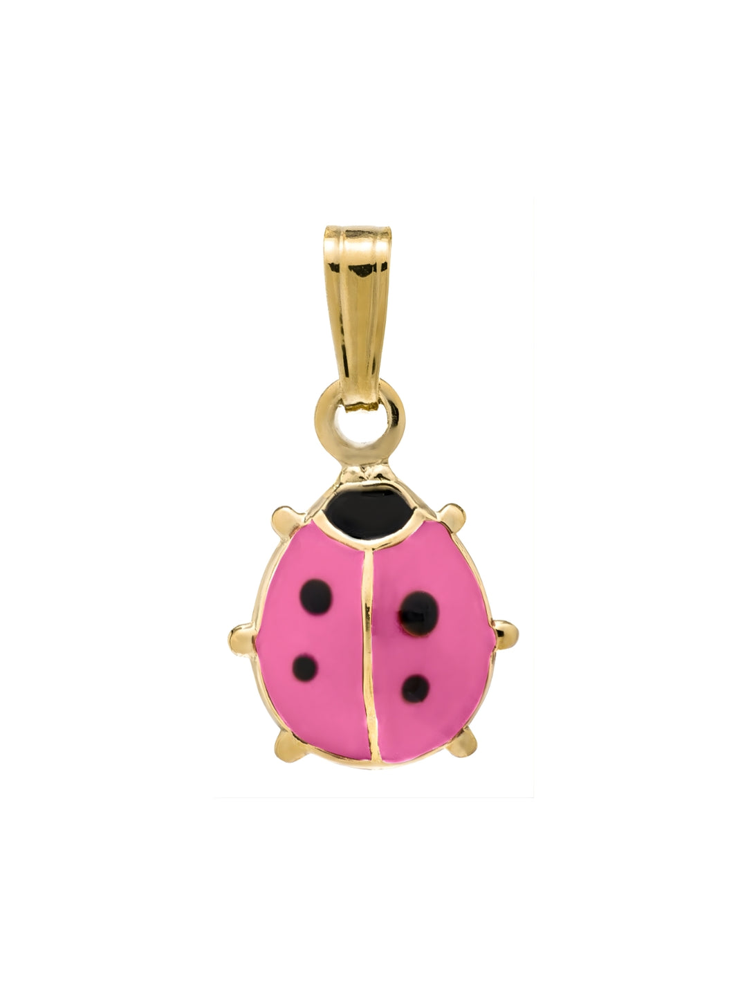 14k Gold Pink Ladybug Pendant Necklace