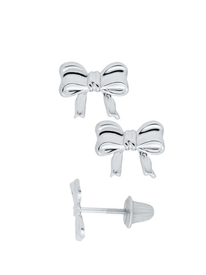 Sterling Silver Bow Knot Stud Earrings